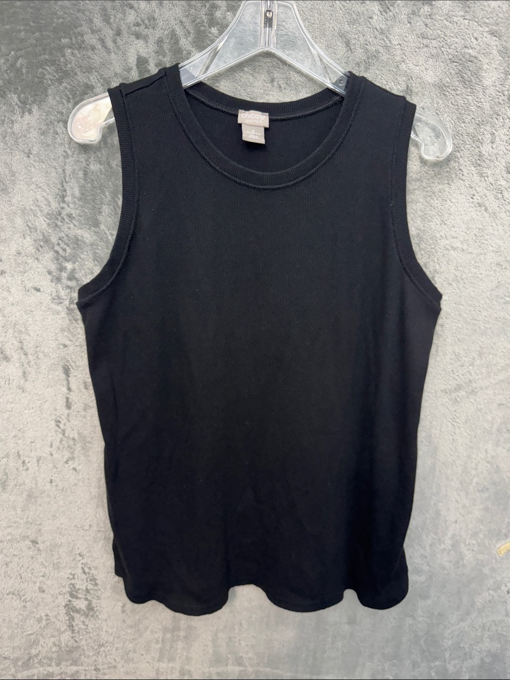 Chico's Zenergy sz 12 Black Ribbed Tank stretch